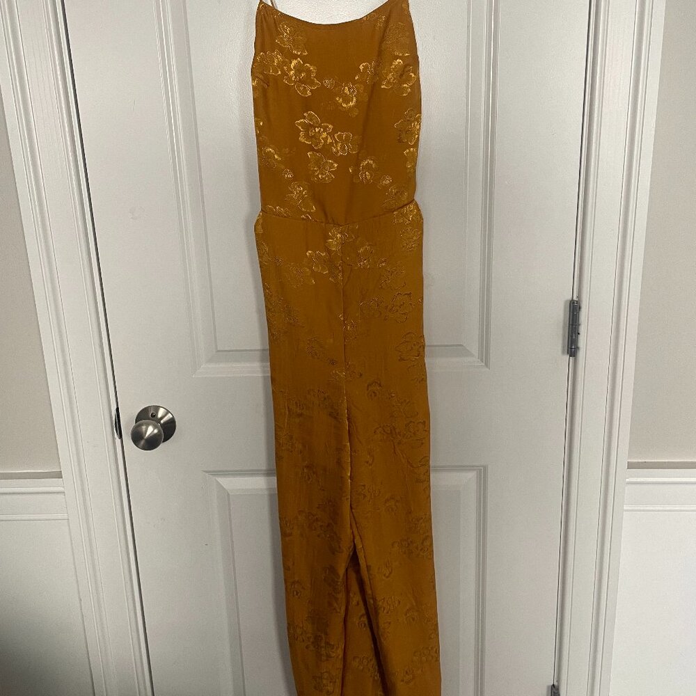 Gold floral jumpsuit